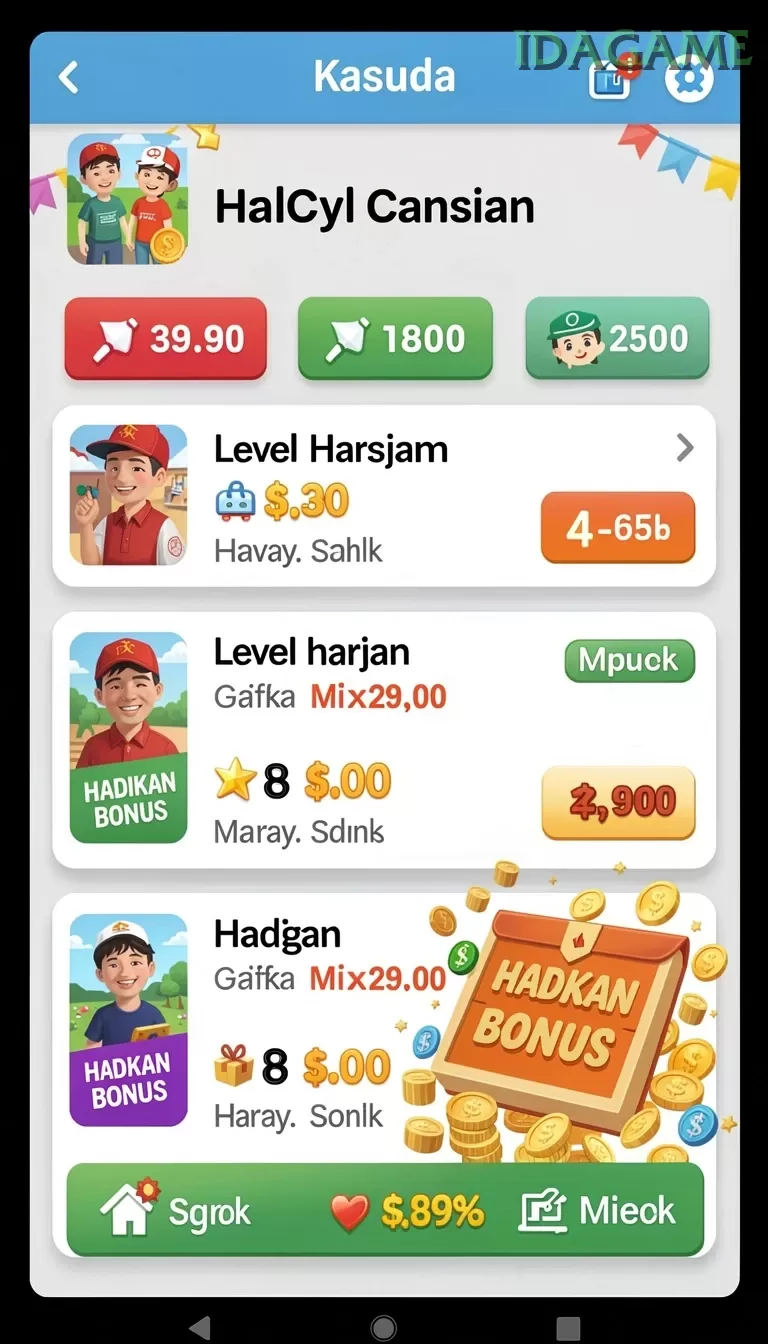 Cuplikan layar GG999 — aktivitas