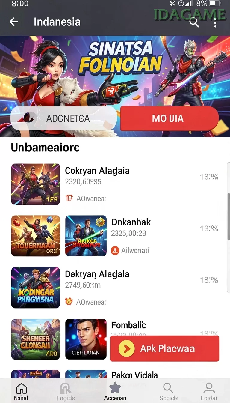 Cuplikan layar PASAR88 — menu navigasi