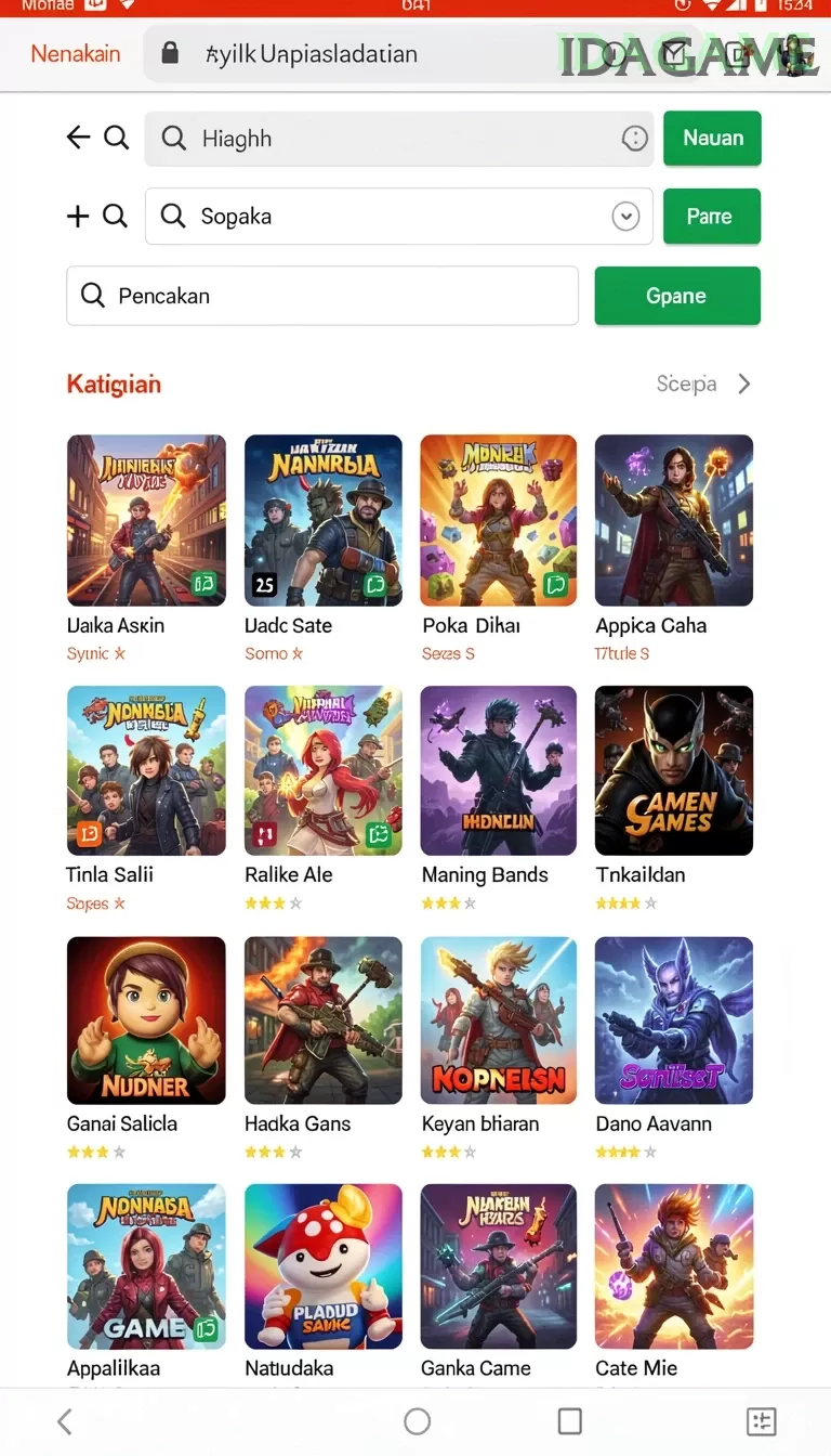 Cuplikan layar LAYARKACA21 — menu navigasi