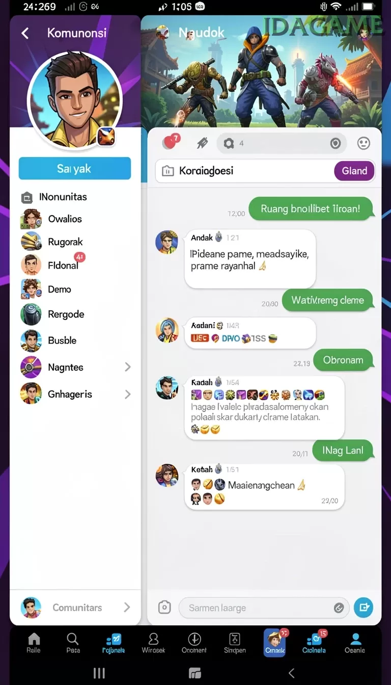 Cuplikan layar C0077 — menu navigasi